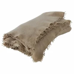 Plaid frangé en cachemire | Beige