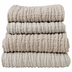 Plaid Mellow en lin et coton | Ecru