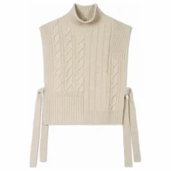 Plastron Long Ceinturé Torsades et Côtes Cachemire | Avoine