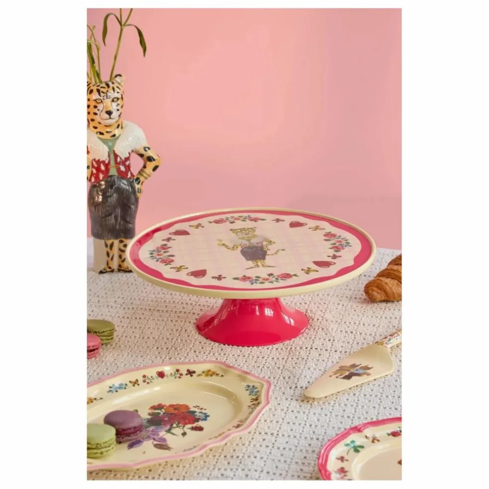 Plat à gâteau en mélamine - Rice x Nathalie Lété | Rose