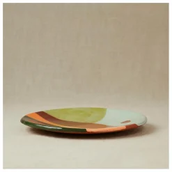Plat de présentation en faïence | Vert céladon