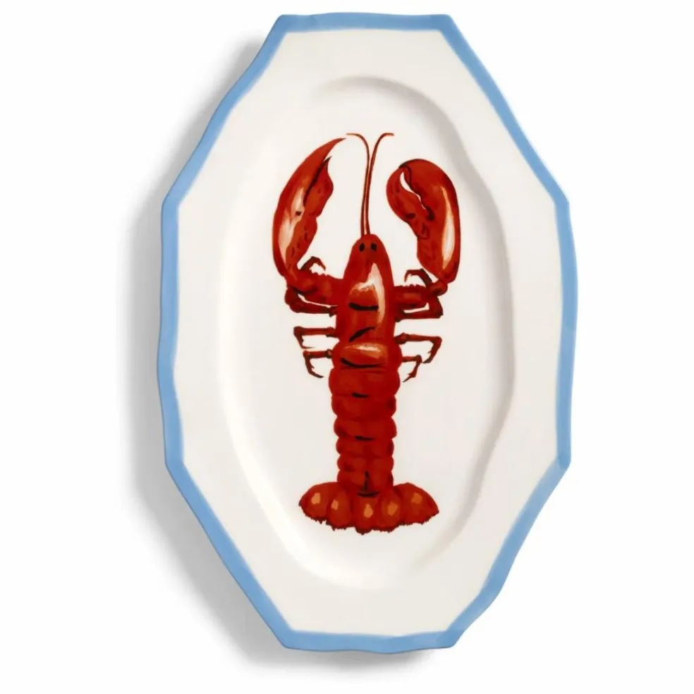 Plat en porcelaine Sirène Homard | Rouge
