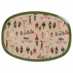 Plat rectangle en mélamine Holiday | Rose pâle