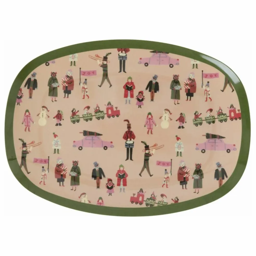Plat rectangle en mélamine Holiday | Rose pâle