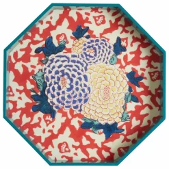 Plateau laqué Arabesque Corolla Geranium | Bleu