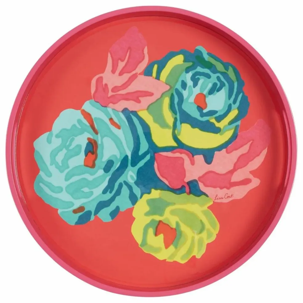 Plateau laqué Nizam Flower Geranium | Rouge