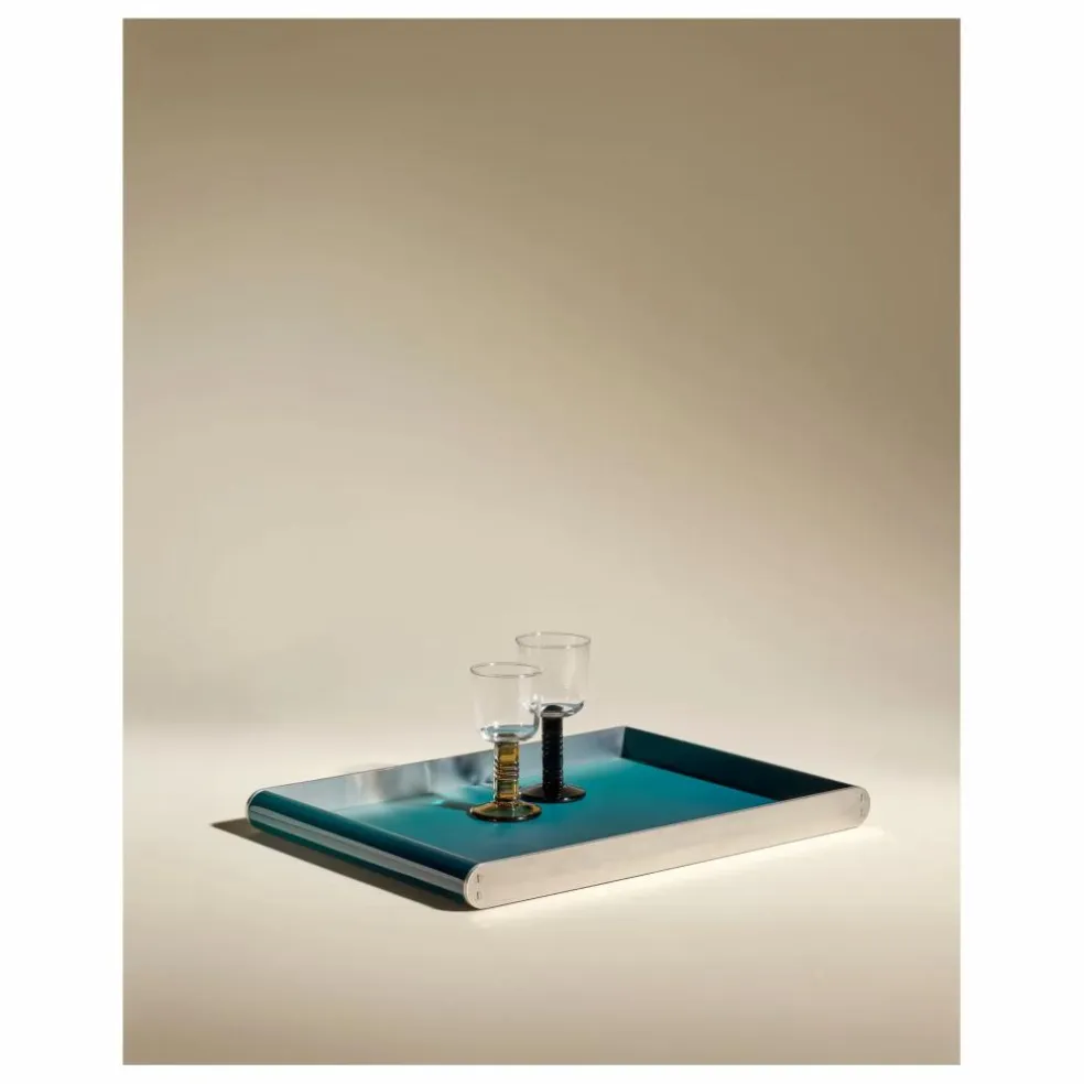 Plateau laqué Oscar | Bleu Sarah