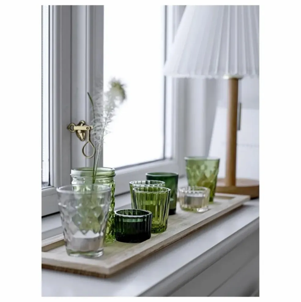 Plateau rectangulaire et photophores - Set de 9