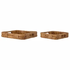 Plateaux Diann en rotin - Set de 2 | Brun
