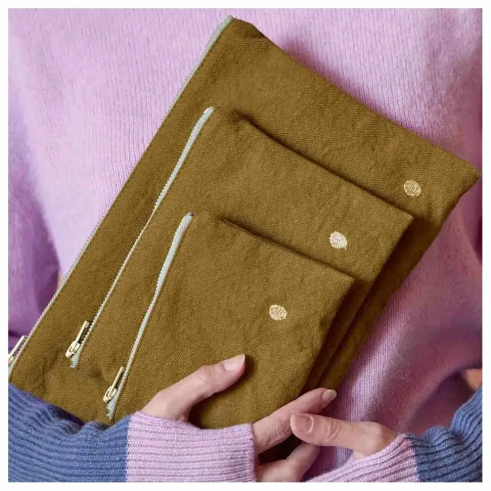 Pochette en coton bio Iona | Gold