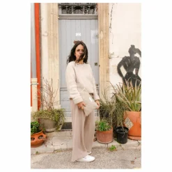 Pochette en laine et lin | Beige chiné