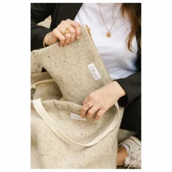 Pochette en laine et lin | Beige chiné