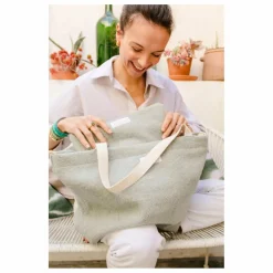 Pochette en laine et lin | Bleu chiné