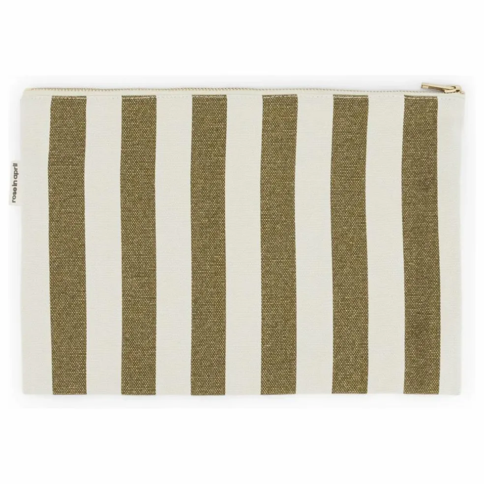 Pochette Lili rayée | Olive