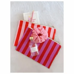 Pochette Lili rayée | Rose pâle