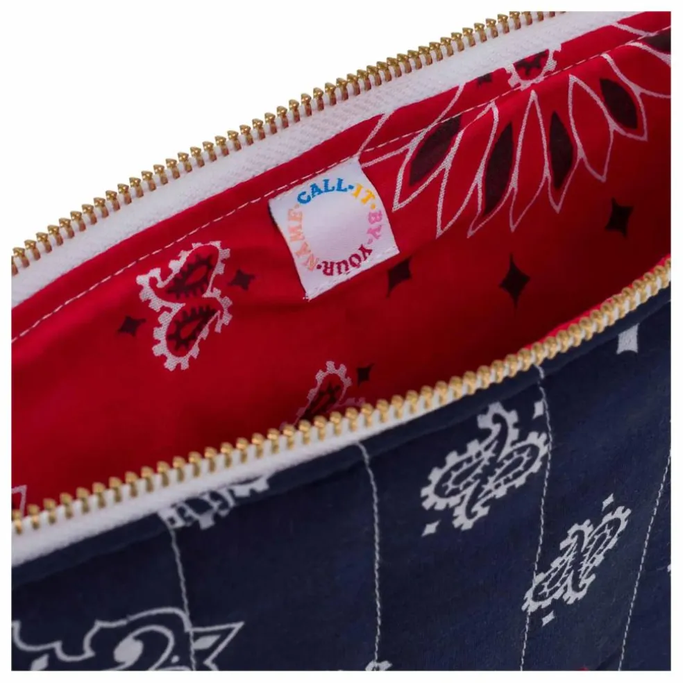 Pochette Zippée Matelassée Coeur | Bleu marine