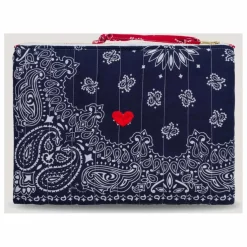 Pochette Zippée Matelassée Coeur | Bleu marine