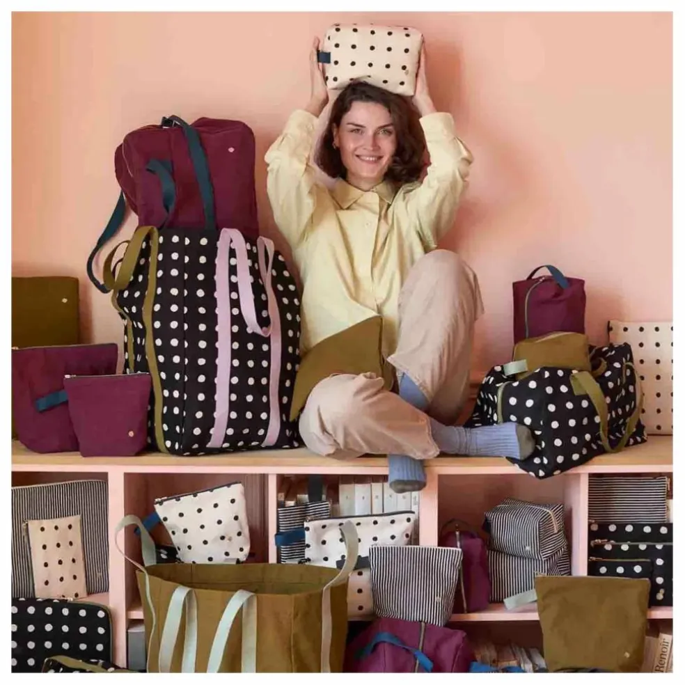 Pochettes à pois en coton bio Mio | Ecru
