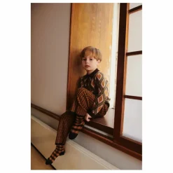 Polo Arlequin Laine de Mérinos | Marron