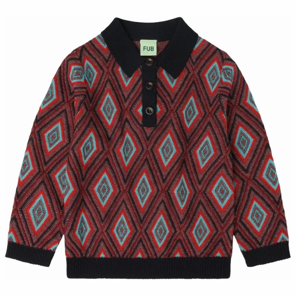 Polo Arlequin Laine de Mérinos | Bleu marine