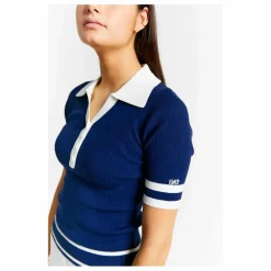 Polo Bords Contrastés Maille Santorini | Bleu marine