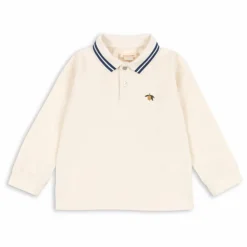 Polo Col Rayé Florian Coton Bio | Ecru