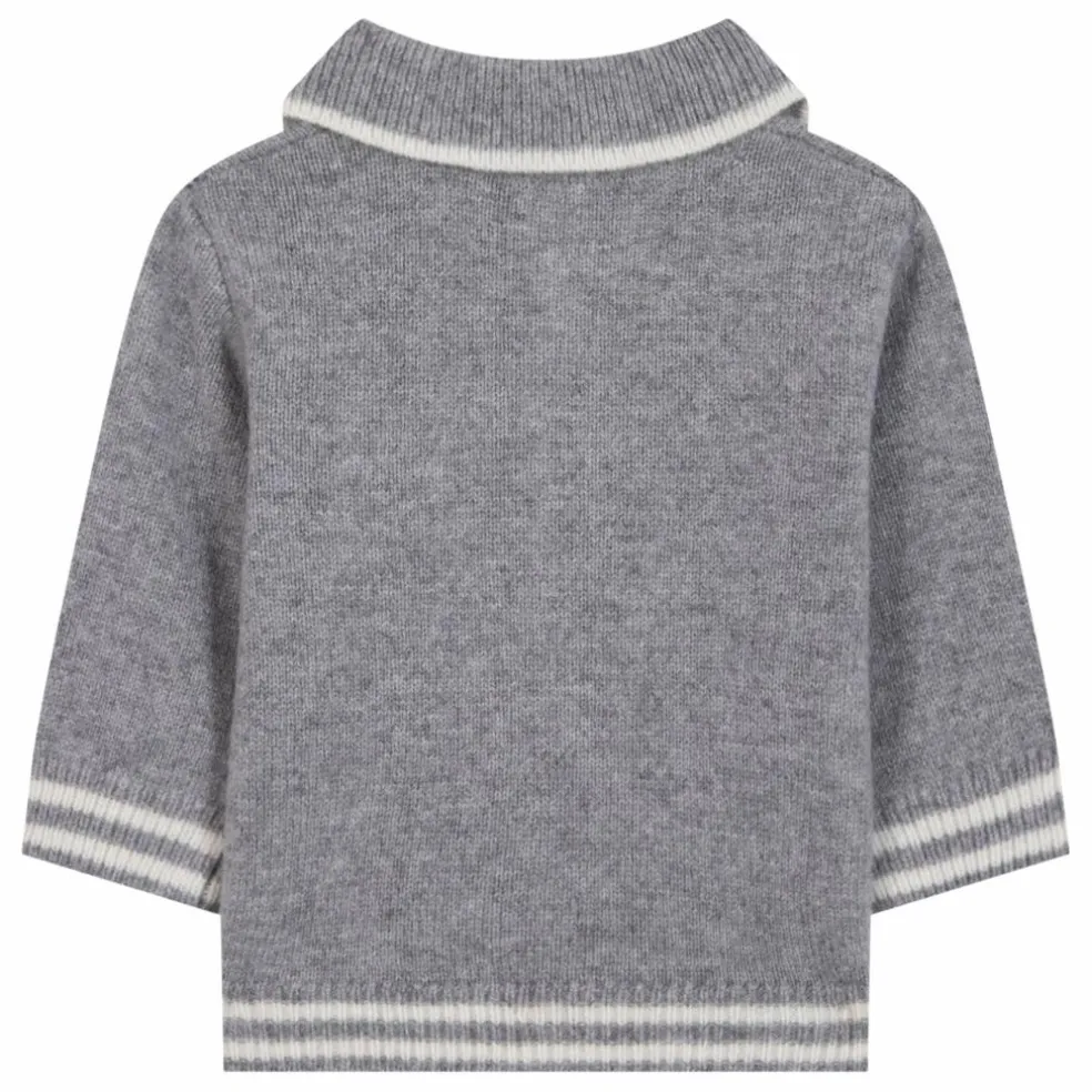 Polo Manches Longues Laine | Gris