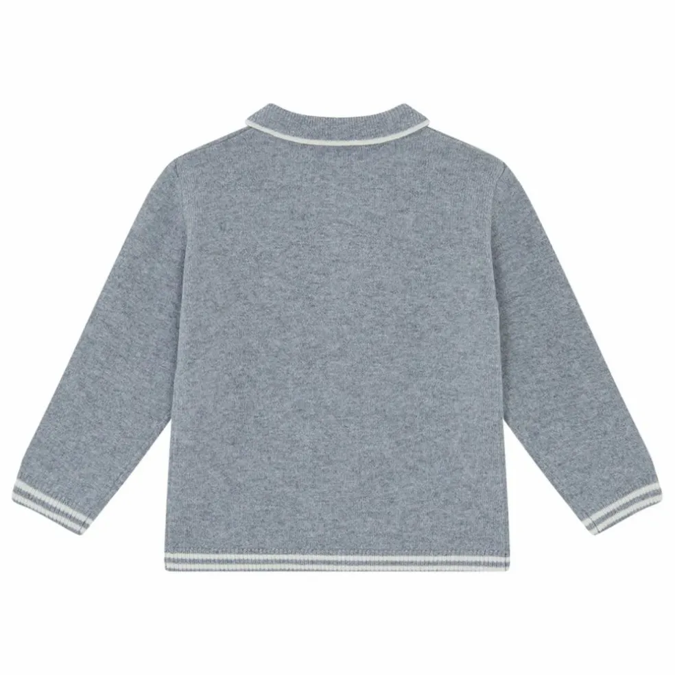 Polo Manches Longues Laine | Gris
