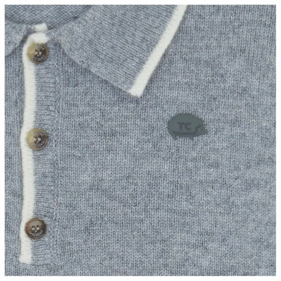 Polo Manches Longues Laine | Gris