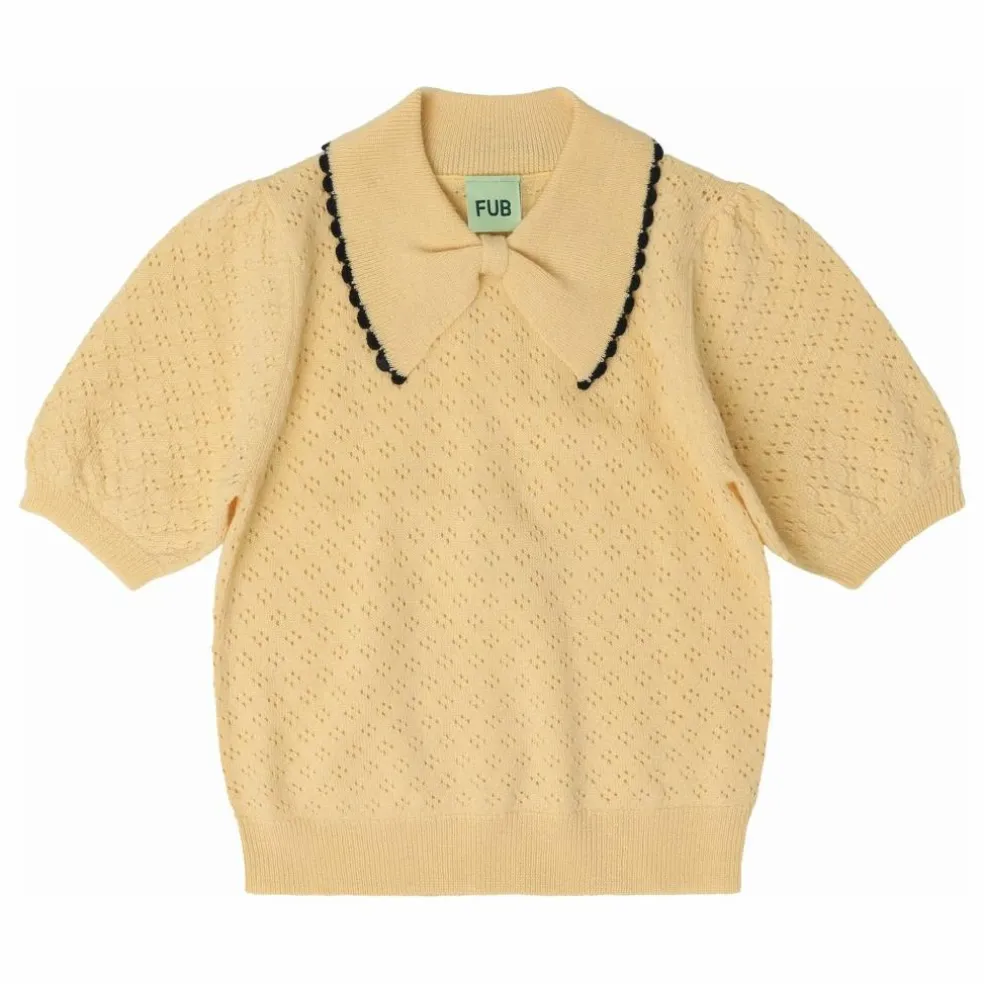 Polo Pointelle Laine de Mérinos | Jaune pâle