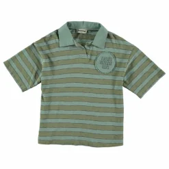 Polo Rayure Coton Bio | Vert