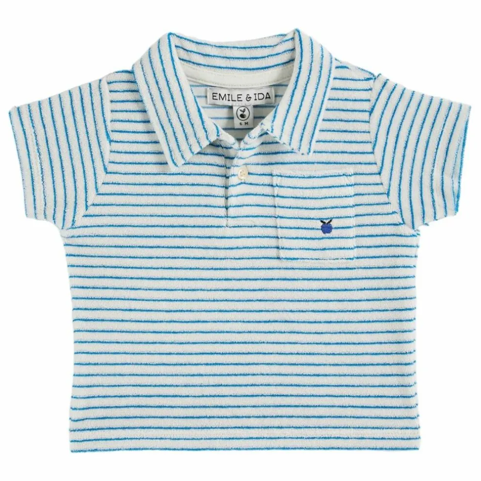 Polo Rayure Eponge | Ecru