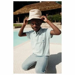 Polo Rayure Eponge | Ecru