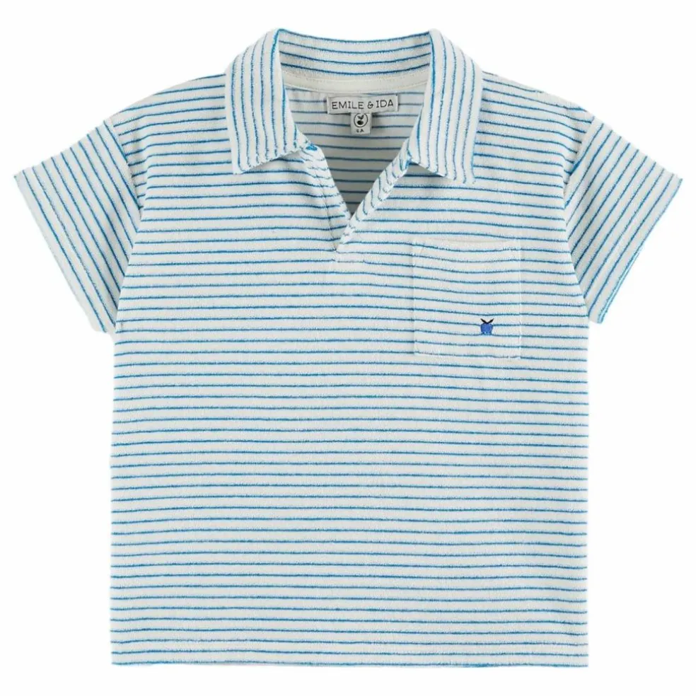 Polo Rayure Eponge | Ecru