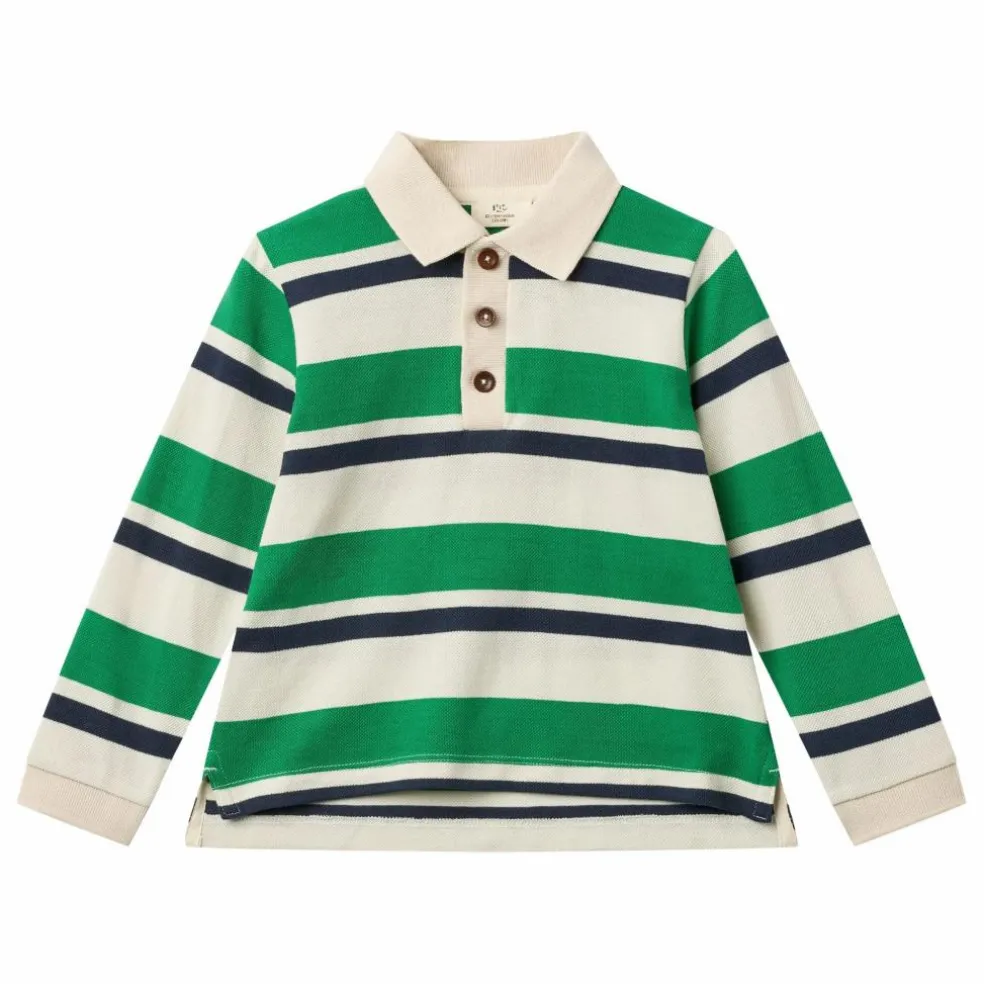 Polo Rayures Coton Bio | Vert