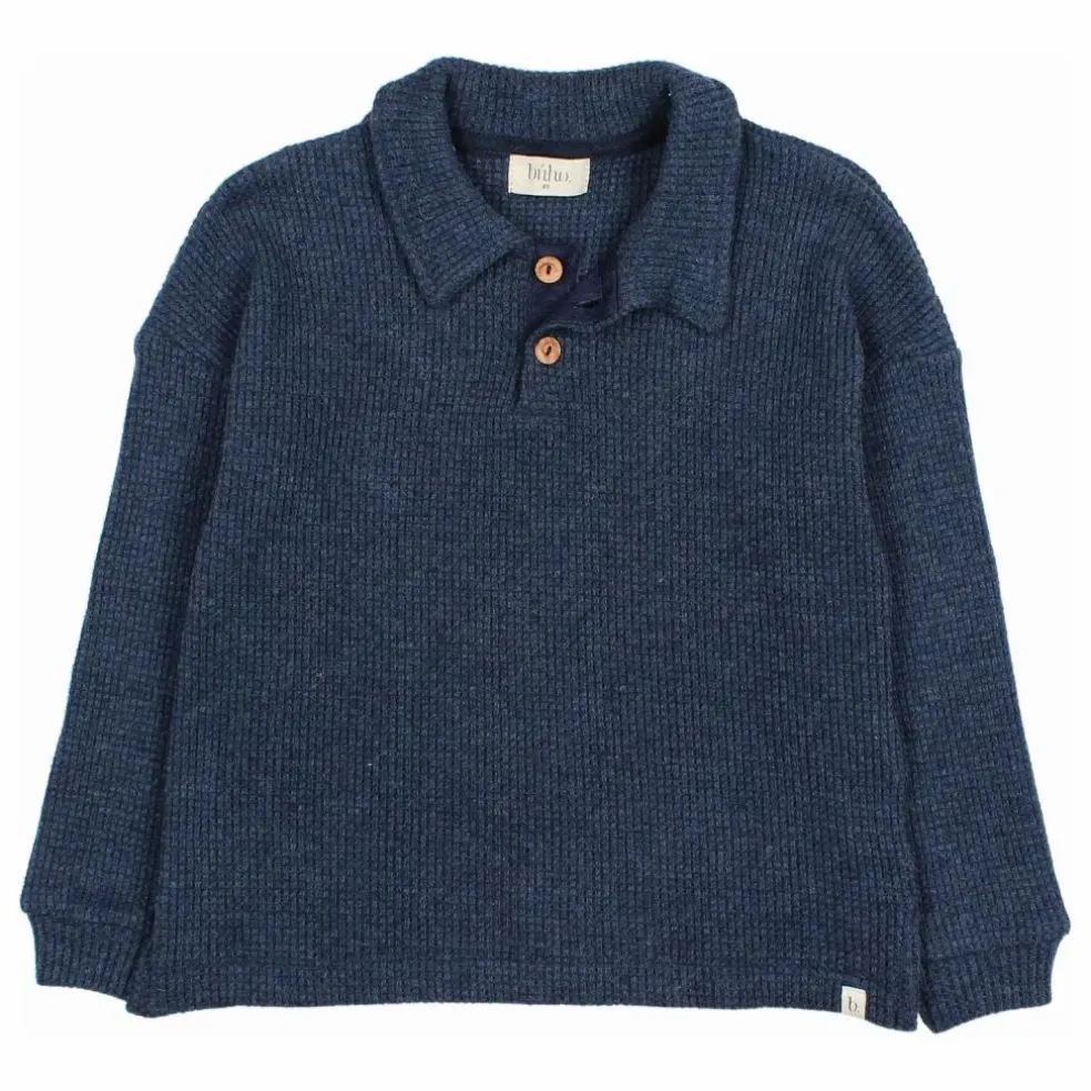 Polo Waffle | Bleu marine