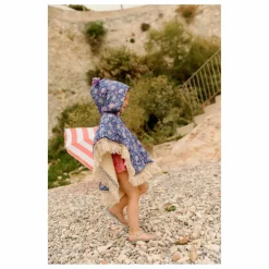 Poncho de bain Mael en coton bio | Bleu foncé