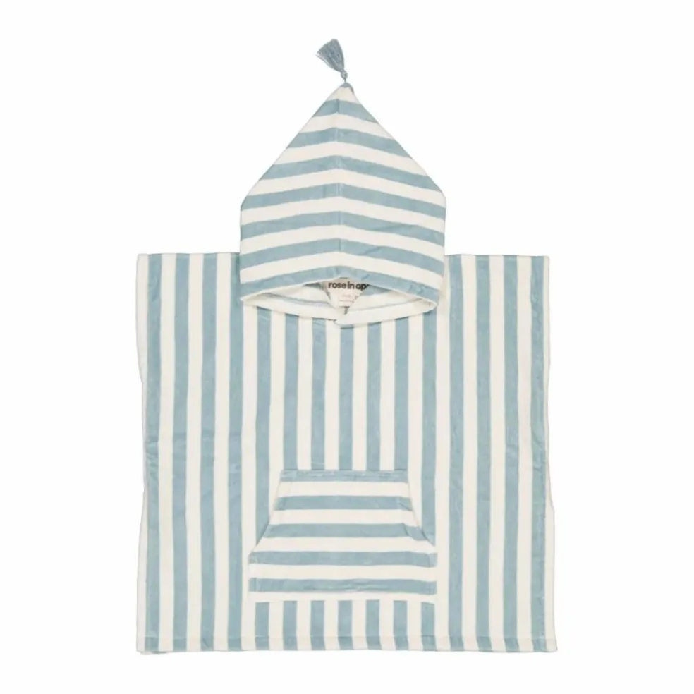 Poncho de bain Suzon rayé | Bleu ciel