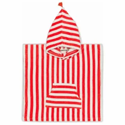Poncho de bain Suzon rayé | Rouge