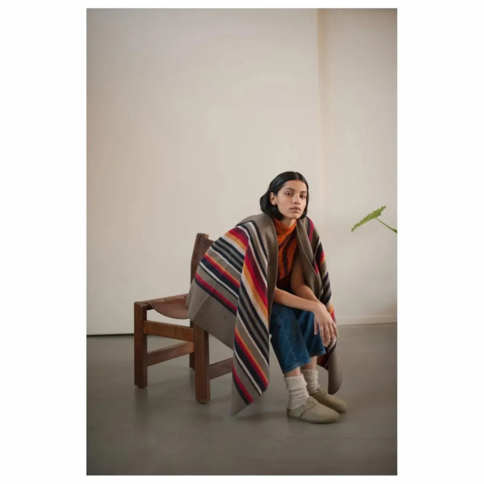 Poncho Long Apache Laine Recyclée | Gris