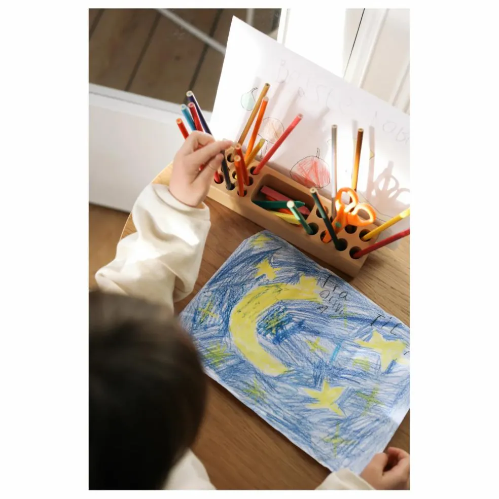 Porte crayon en bois de frêne | Beige