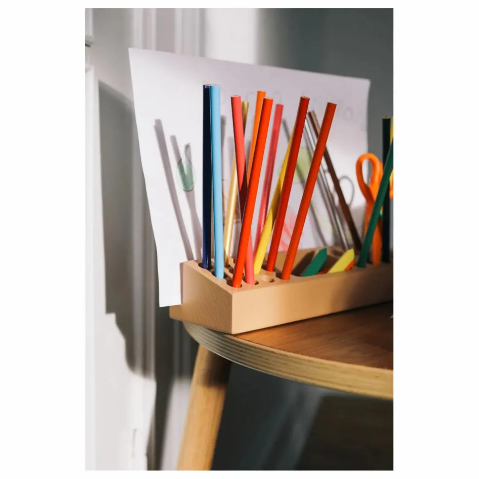 Porte crayon en bois de frêne | Beige