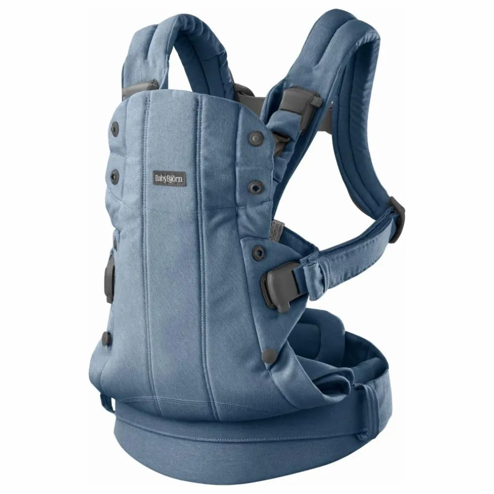 Porte-bébé Harmony en jersey tissé chiné | Bleu