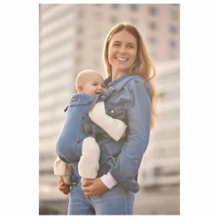Porte-bébé Harmony en jersey tissé chiné | Bleu