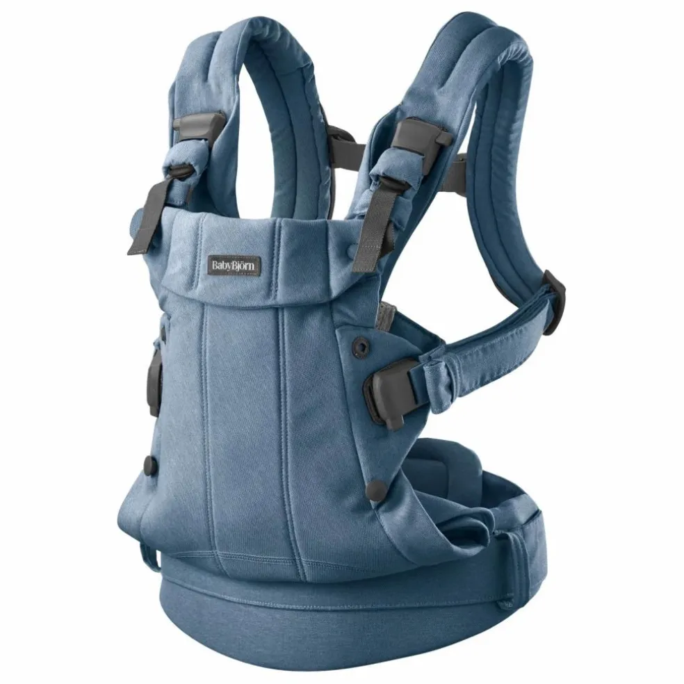 Porte-bébé Harmony en jersey tissé chiné | Bleu
