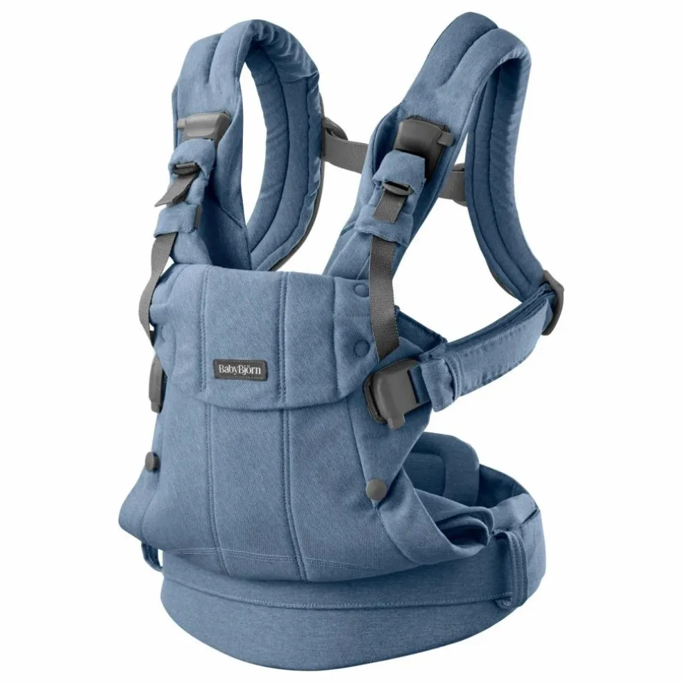 Porte-bébé Harmony en jersey tissé chiné | Bleu