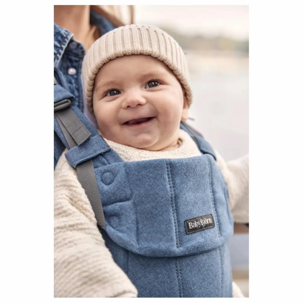 Porte-bébé Harmony en jersey tissé chiné | Bleu