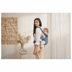 Porte-bébé Harmony en jersey tissé chiné | Bleu