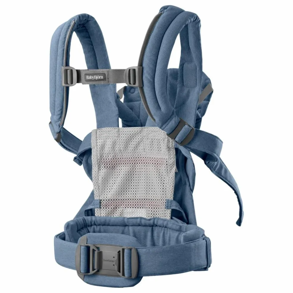 Porte-bébé Harmony en jersey tissé chiné | Bleu