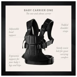 Porte-bébé One Air en mesh | Gris anthracite